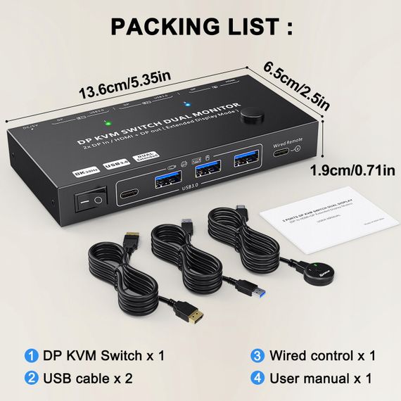 Kc-kvm212dh конвертер pc-kvm переключатель