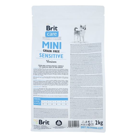 Корм сухий Brit Care Grain Free Mini Sensitive для собак мініатюрних порід з чутливим травленням з олениною 2 кг | Зображення 2