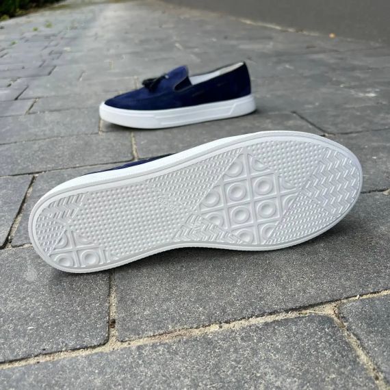 Сині лофери на білій підошві 42 розмір | Зображення 5
