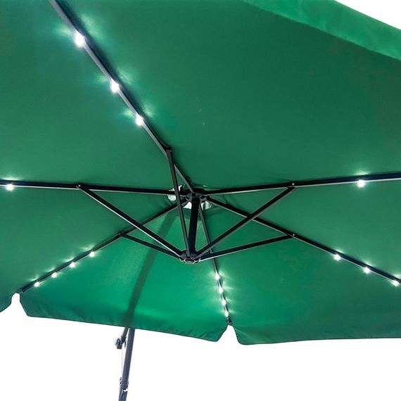 Парасоля садова з підсвіткою LED зелена Bonro B-7218LP 3м 6 спиць | Зображення 3