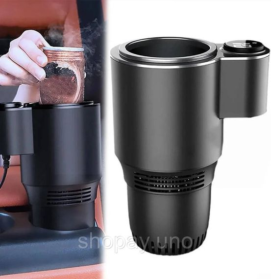 Автомобильный подстаканник USAMS Smart Cup Black с подогревом и охлаждением | Зображення 5