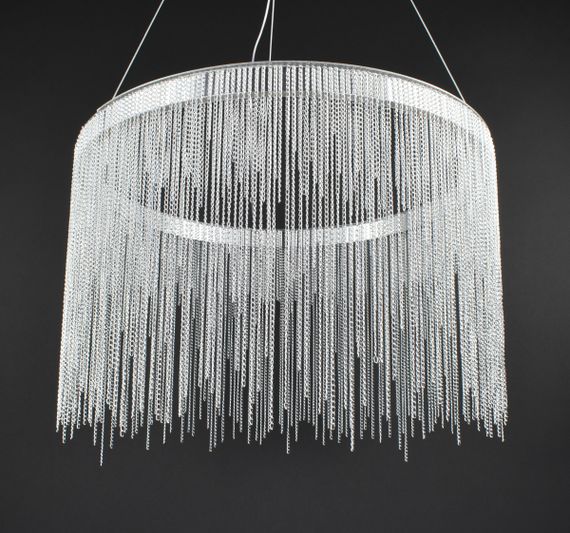 Люстра світлодіодна підвісна LED світильник для квартири на стелю лед 27524 Хром 50-120х50х50 см. | Зображення 8