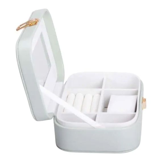 Скринька для прикрас з еко шкіри 15×10×5 см із дзеркалом органайзер для ювелірних виробів HP-5-33TU | Зображення 2