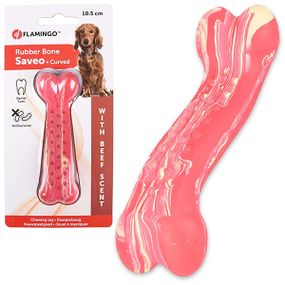 Іграшка для собак Flamingo Rubber Saveo Curved Bone Beef, 10.5 см