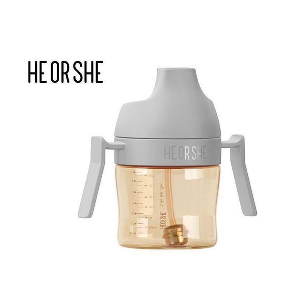 Поїльник дитячий HEORSHE 210 мл Сірий