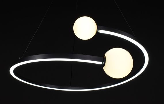 Люстра світлодіодна підвісна LED світильник для квартири на стелю лед 27340 Чорний 40-150х60х60 см. | Зображення 7