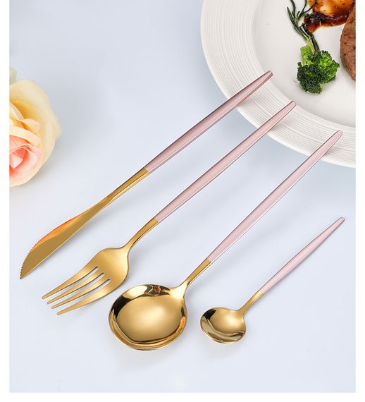 Набор столовых приборов Kitchen розовый на 4 персоны | Зображення 6