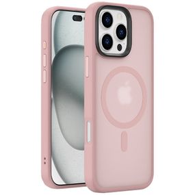 TPU+PC чохол Metal Buttons with MagSafe Colorful для Apple iPhone 16 Pro Max (6.9") Рожевий / Pink