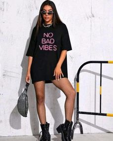 Футболка женская с принтом повседневная L Черная