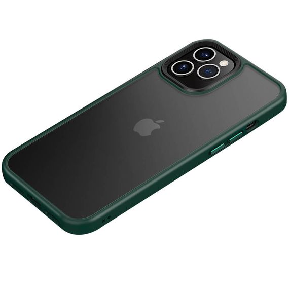 TPU+PC чехол Metal Buttons для Apple iPhone 12 Pro / 12 (6.1") Зеленый