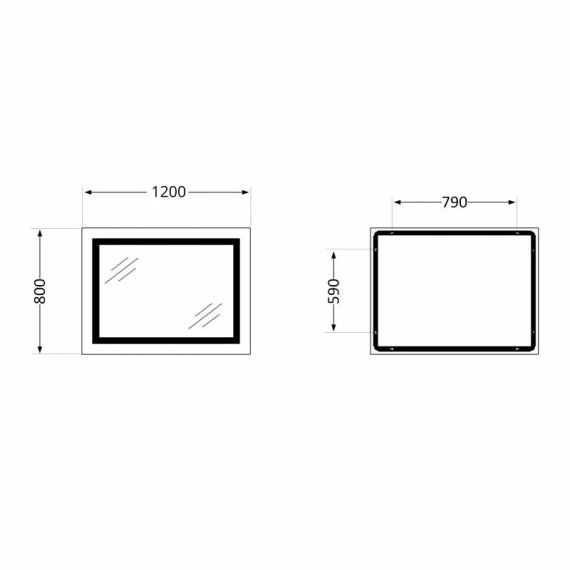 Дзеркало Lidz Kubis (KU1) 1200х800 з LED-підсвіткою Touch, з антизапотіванням, з димером, регумометр. яскравості LDKUB120080049008 | Зображення 1