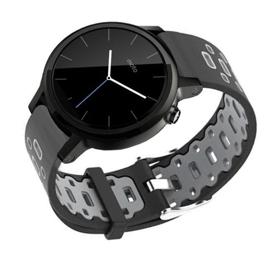 Спортивний ремінець Primo Perfor Classic для годинника Motorola Moto 360 2nd gen (42 mm ) - Black&Grey | Зображення 1