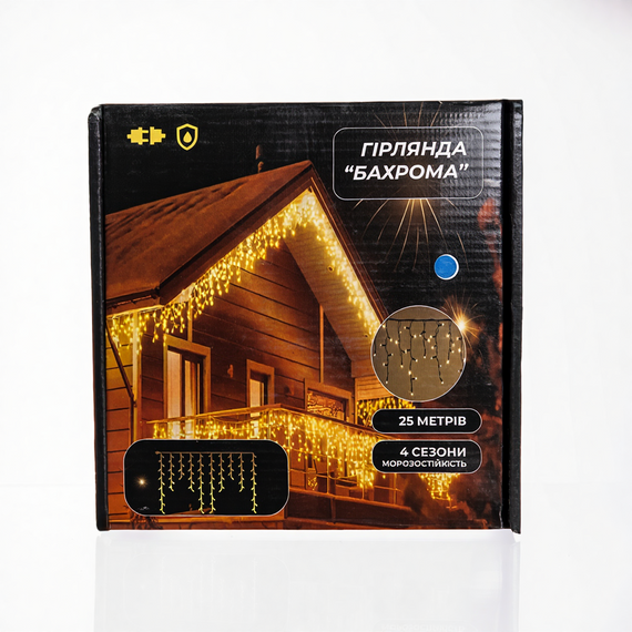 Вулична гірлянда Бахрома 25 м 405 LED синя, чорний провід | Зображення 5