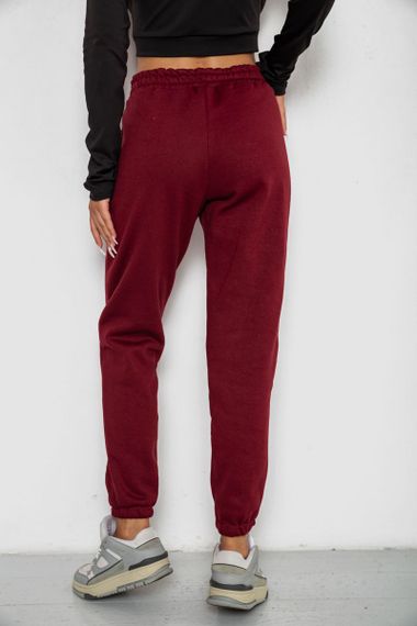 Спортивные штаны женские на флисе, цвет бордовый, 238R57828 | Зображення 3