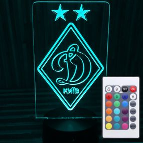 Акриловый светильник-ночник с пультом 16 цветов ФК Динамо tty-n000162