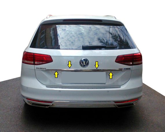 Накладка над номером SW (Carmos, нерж) для Volkswagen Passat B8 2015↗ рр.
