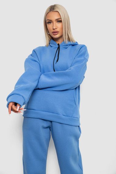 Спортивный костюм женский на флисе, цвет джинс, 238R5726 | Зображення 1