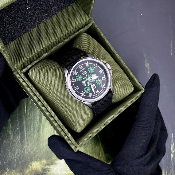 Awarder Embroidery Silver-Green Black Battery 10ATM | Зображення 2