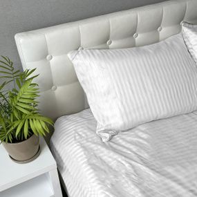 Комплект постільної білизни SoundSleep Stripe Sence сатин-страйп Полуторний 160х215 см білий (94282078)
