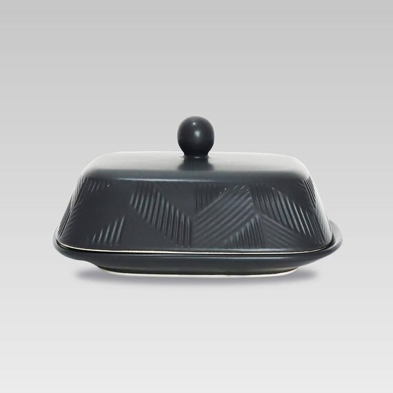 Масленка керамическая Maestro MR-20003-45 Geometry Black для сливочного масла