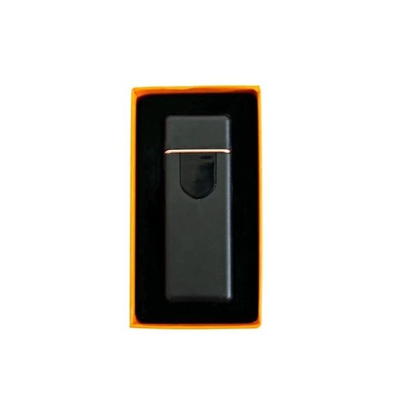 Електрозапальничка USB ZGP ABS, сенсорна електрична запальничка спіральна. Колір чорний | Зображення 1
