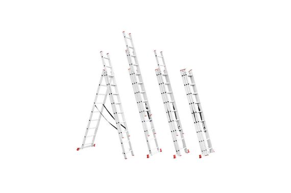 Лестница 3-х раскладная Intertool - 5926 мм х 3x9 ступеней (LT-0309) | Зображення 1
