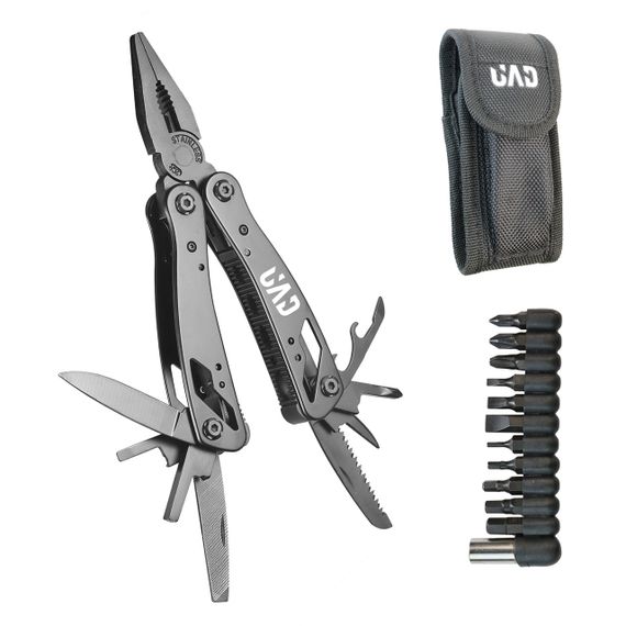 Мультитул професійний UAD BasicCraft 12 інструментів 420 Чорний