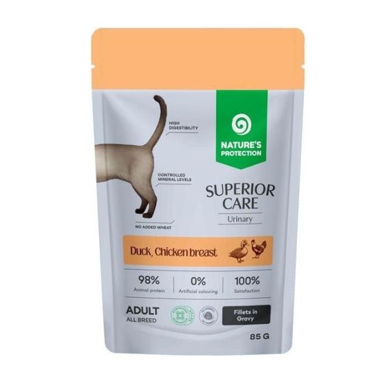 Влажный корм для котов с уткой и курицей Nature's Protection Superior Care Cats Urinary Duck And Chicken, 85 гр