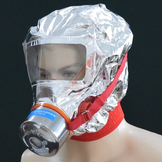 Маска противогаз из алюминиевой фольги, панорамный противогаз Fire mask защита головы от радиации YZ-25 | Зображення 7