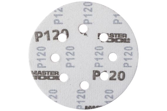 Круг шлифовальный на липучке Mastertool - 125 мм x Р120 с отверстиями (5 шт.) (08-2512-H) | Зображення 1
