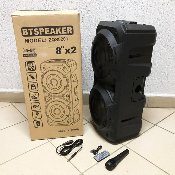 Bluetooth колонка-чемодан переносная, Блютуз колонка с динамичной подсветкой, Переносная блутуз колонка DI-28 | Зображення 7