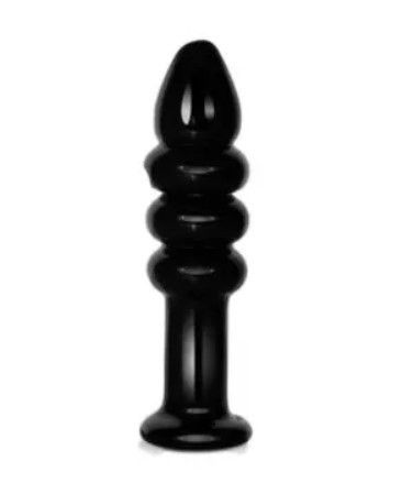 Анальна пробка - Glass Romance 5.5" Black Sex Aura