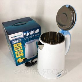 Сучасний електричний чайник SeaBreeze SB-017, 1.8 Л 1500 Вт, Чайник металевий для дому WQ-74