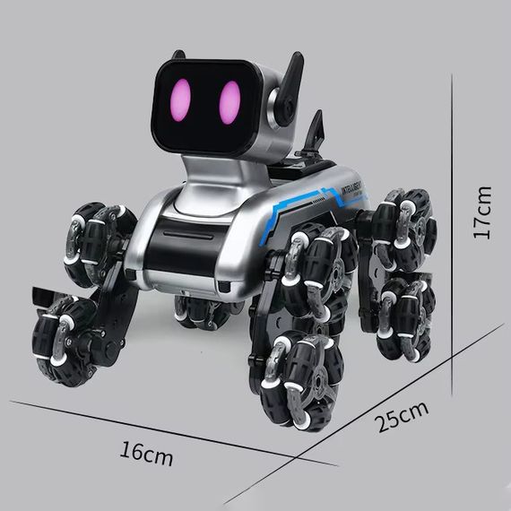 Радіокерований робот-пес Stunt Robot Dog · Механічний собака - робот на колесах з вбудованим динаміком та LED підсвіткою | Зображення 5
