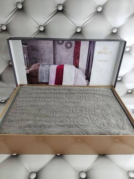 Простынь Belizza Hanzade gri 200х220см Велюр