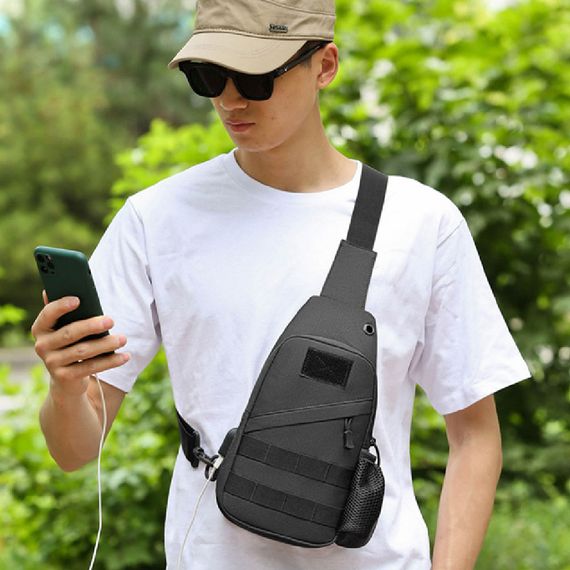 Чоловіча невелика сумка месенджер для військових, Чоловіча стьобана сумка через плече QE-27 | Зображення 1