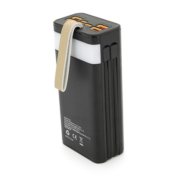 Powerbank ACL PW-90 30000mAh, SOLAR, Кабель TypeC + Lighting, 0,72kg, Black, Box | Зображення 1