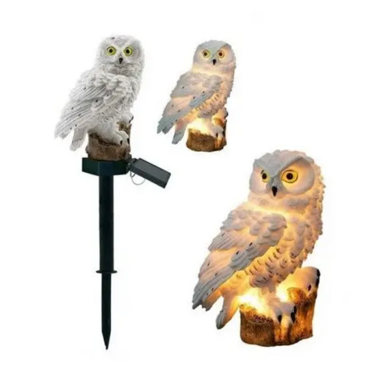 Садовий світильник на сонячній батареї "Сова", вуличний ліхтар для декору територій | Зображення 1