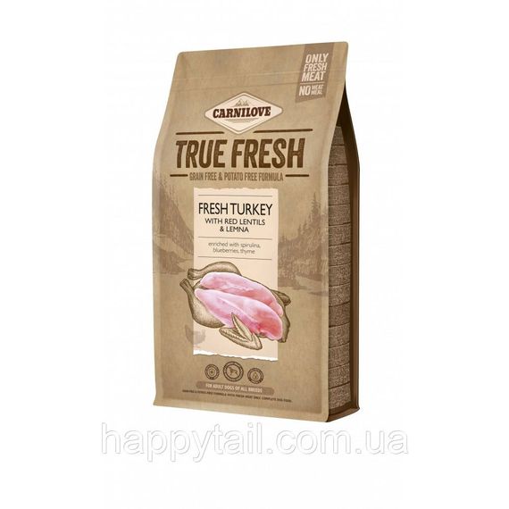 Корм Carnilove True Fresh Turkey для взрослых собак, свежая индейка, беззерновой, 1.4 кг
