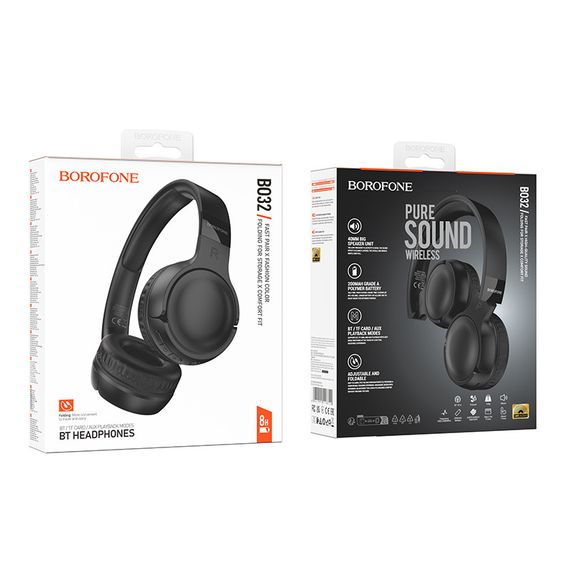 Накладні бездротові навушники BOROFONE BO32 Show Black | Зображення 3