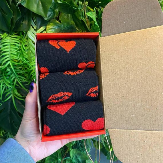 Подарочный набор мужских носков в коробке размер 40-45 3 пары цвет черный ч3бокс026 | Зображення 5