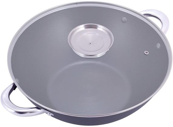Казан чавунний "Wok" 4.5л, з антипригарним покриттям і аромо-кришкою | Зображення 3