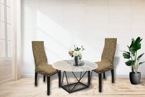 Жакардові чохли на стільці Roza без спідниці Пісочні