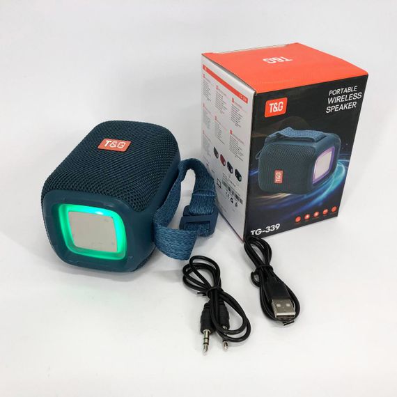 Портативна Bluetooth колонка TG339 5W з RGB підсвічуванням, Bluetooth колонка для вулиці. Колір: синій | Зображення 5