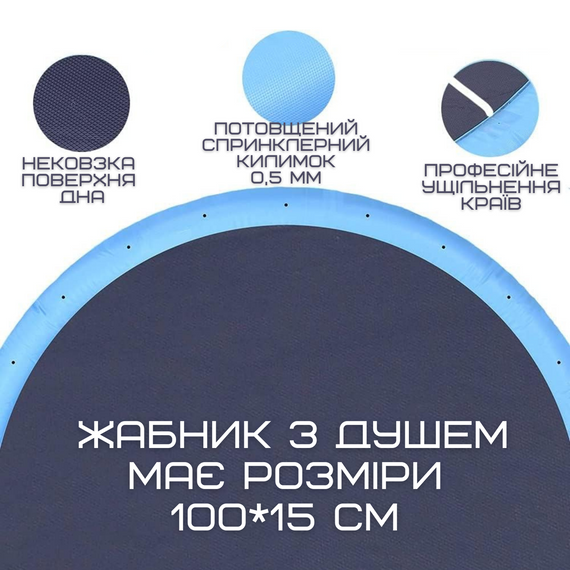 Уличный Бассейн Фонтан Для Собак 2в1 Спринклерная Нескользящая Душ Подушка 100 см | Зображення 4