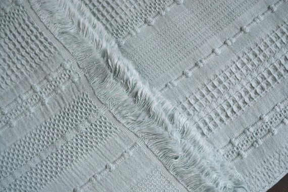 Вафельне простирадло-покривало First Choice Sole 220×240 см. Turquoise | Зображення 2