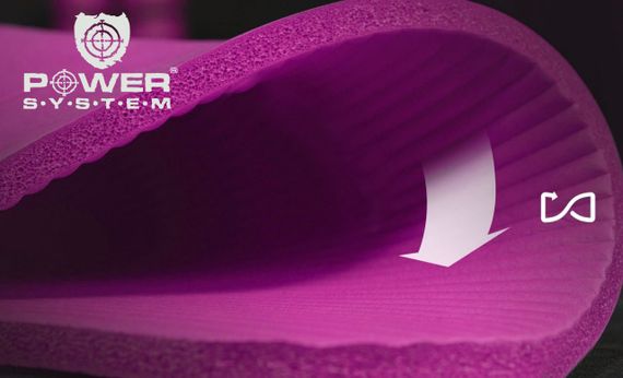 Килимок для йоги та фітнесу Power System PS-4017 NBR Fitness Yoga Mat Plus Pink (180х61х1) | Зображення 7