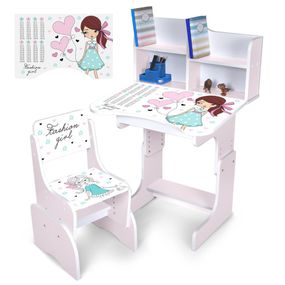 Дитяча Парта N 2071-8-7 білий, зі стільчиком