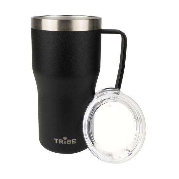 Термочашка Tribe Travel Mug 600 мл, Дорожня кружка трайб для авто та кемпінгових крісел, Чорний | Зображення 1
