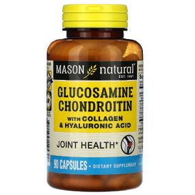 Препарат для суглобів та зв'зок Mason Natural Glucosamine Chondroitin With Collagen & Hyaluronic Acid 90 Caps